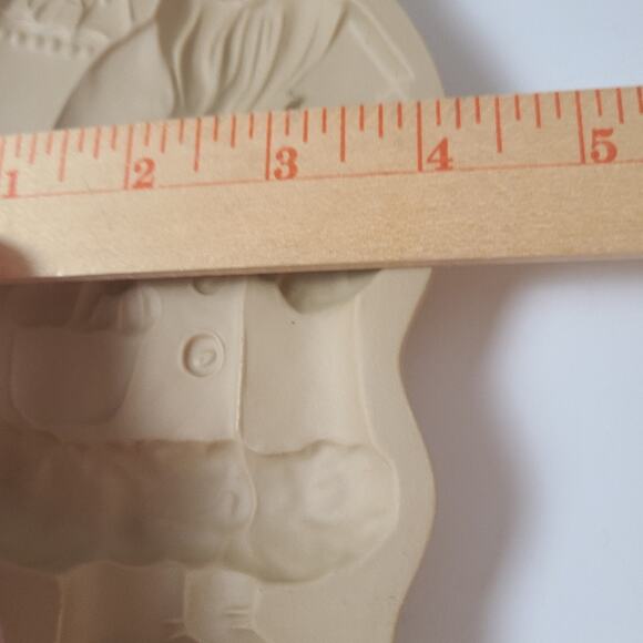 Brown Bag Santa Cookie Art Stoneware Art 1983 Christmas Hill Design - Picture 3 of 8